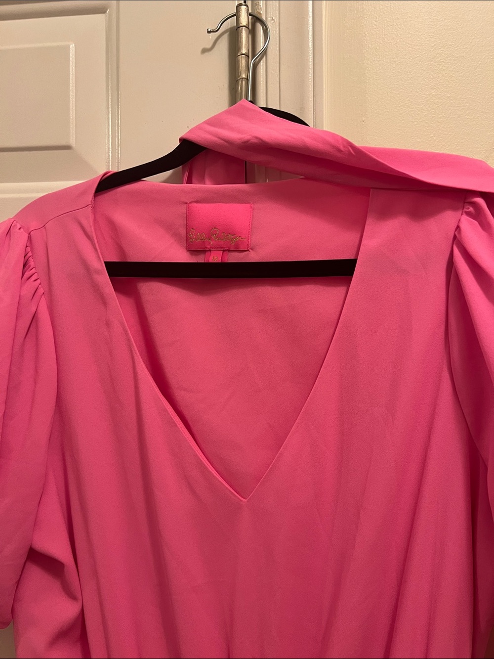 Vibrant Pink ruffled Martha Dress by Lilly Pulitzer Size 12 - Picture 9 of 9